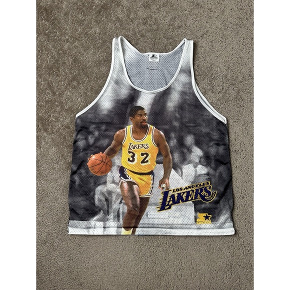 STARTER Other - RARE 90's Hot Starter Jersey Magic Johnson LA Lakers NBA Fanimation Tank, Size L